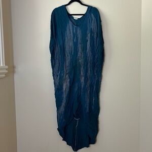 Lotus & Lime Hand Tie-Dyed Hi Low Maxi Cocoon Dress Coverup, One Size Fits Most